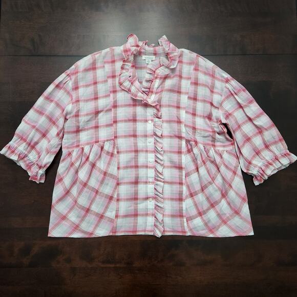 Sundance Janis Plaid Top Size Small - Picture 1 of 5
